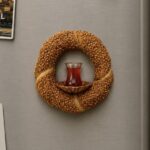 Simit ve Çayın Birleşik Tasarımlı Buzdolabı Magneti