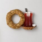 Simit ve Çayın Birleşik Tasarımlı Buzdolabı Magneti